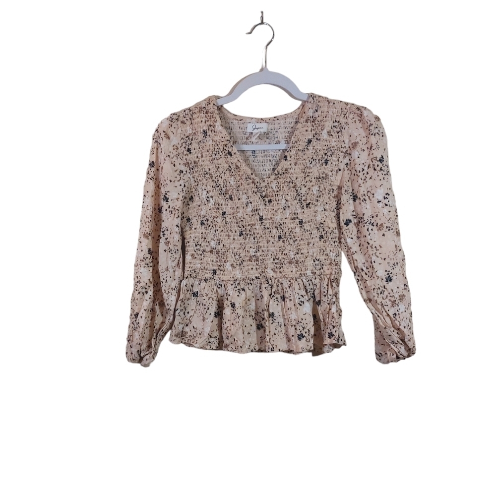 Japna Ladies Long Sleeve Peplum Crop Top- size S